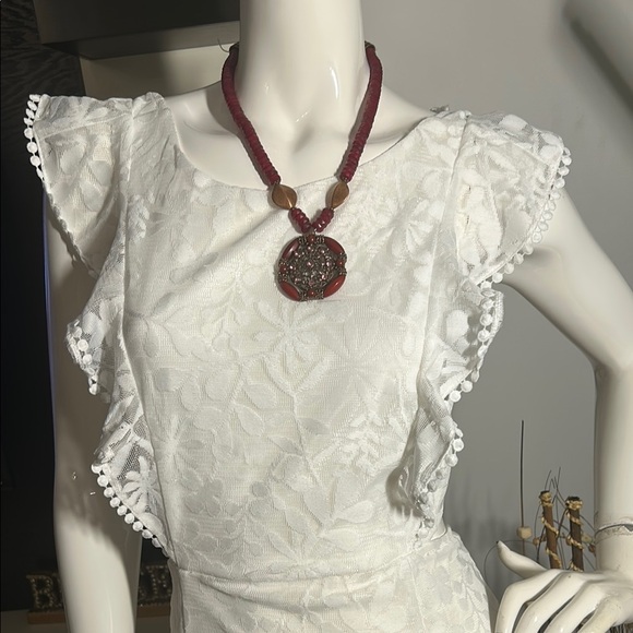 Angel Biba White Sleeveless lace Dress ( fits like M/L)send me any offer!!! - Picture 5 of 8